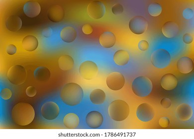 Vector blurred gradient colored background with abstract colorful bubbles