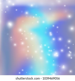 Vector blurred holographic background. Abstract magic illustration.