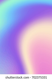 Vector blurred holographic background. Chrome holographic template.