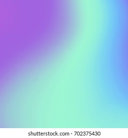Vector blurred holographic background. Chrome holographic template.