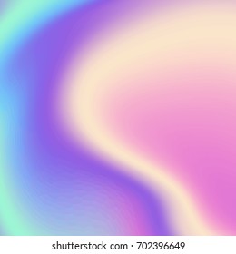 Vector blurred holographic background. Chrome holographic template.