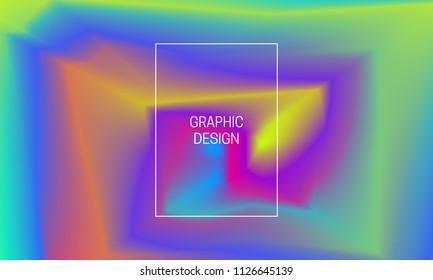 Vector blurred holographic background. Gradient flash cover design. Bright iridescent backdrop.