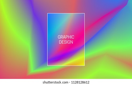 Vector blurred holographic background. Gradient flash cover design. Template for backdrop generation.