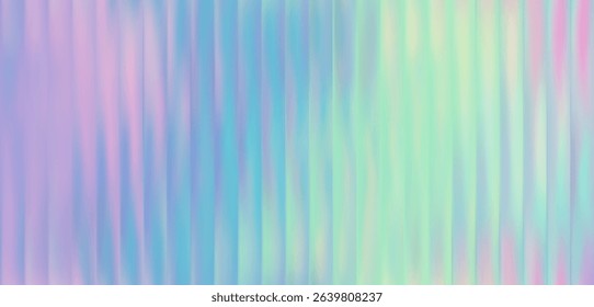 Vector Blurred holographic gradient background. Ribbed glass texture.  Pastel bg.