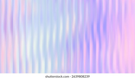Vector Blurred holographic gradient background. Ribbed glass texture.  Pastel bg.