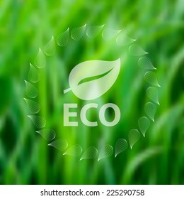 vector blurred landscape, ecology label