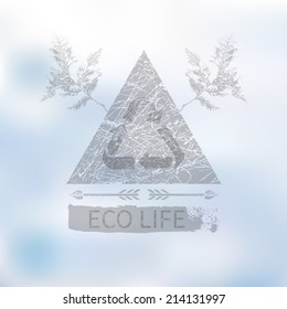 Vector blurred landscape, ecology theme, nature view. Tropical paradise. Web and mobile interface template. Travel website design. 