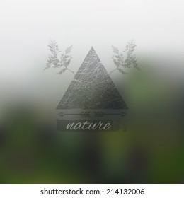Vector blurred landscape, ecology theme, nature view. Tropical paradise. Green mountains, web and mobile interface template. Travel website design. 
