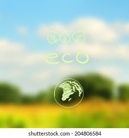 Vector blurred landscape,  nature view. Eco design. 