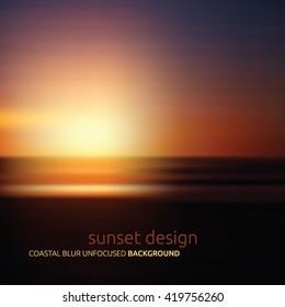 Vector blurred landscape, nature view. Sunset blur background.