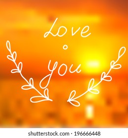Vector blurred landscape typography poster