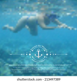 Vector blurred landscape. Web and mobile interface template.
