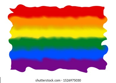 Vector blurred LGBT flag with jagged edges. Rainbow symbol of lesbian, gay, bisexual and transgender LGBT people. Sign Love, tolerance, equality. Spectrum Colored stock abstract background. Copy space