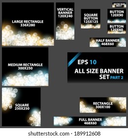 Vector blurred lights banner set with various sizes, part two