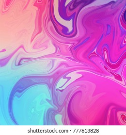 Vector blurred liquid holographic background. Chrome holographic template.