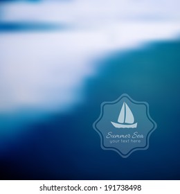 Vector blurred nature background. Rainy beach.
