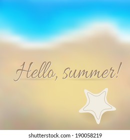 Vector blurred nature background. Sea and beach.