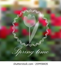 Vector blurred nature background with tulips