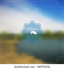 Vector blurred nature backround. Lake and sky.