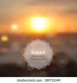 Vector blurred nature backround. Summer sunset.