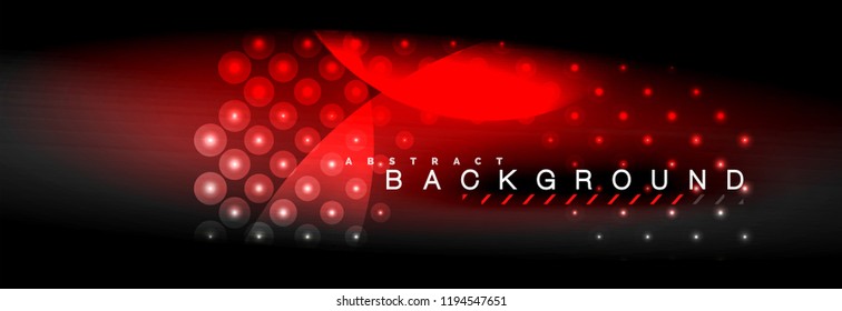 Vector blurred neon glowing circles with flowing and liquid light concept, energy magic fantastic background