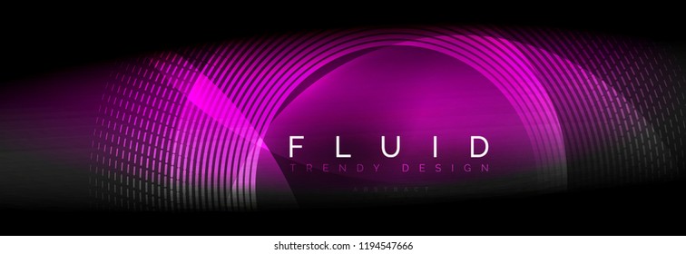 Círculos brillantes de neón vectorial borroso con concepto de luz fluida y líquida, energía mágica fondo fantástico