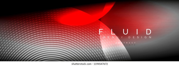 Vector blurred neon glowing circles with flowing and liquid light concept, energy magic fantastic background