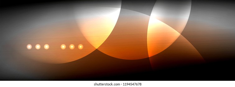 Vector blurred neon glowing circles with flowing and liquid light concept, energy magic fantastic background