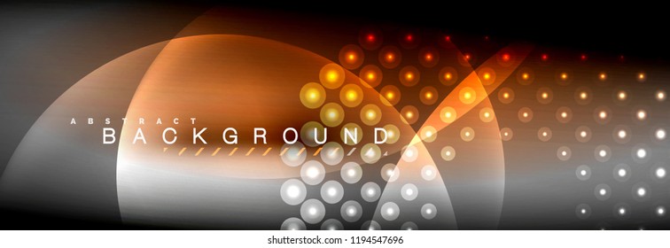 Círculos brillantes de neón vectorial borroso con concepto de luz fluida y líquida, energía mágica fondo fantástico