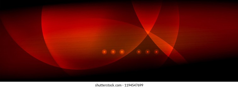Vector blurred neon glowing circles with flowing and liquid light concept, energy magic fantastic background