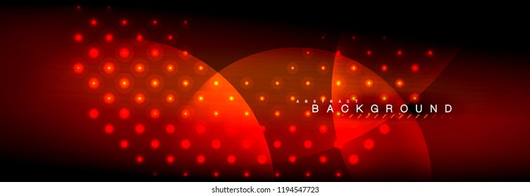 Vector blurred neon glowing circles with flowing and liquid light concept, energy magic fantastic background