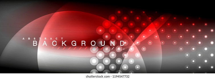 Vector blurred neon glowing circles with flowing and liquid light concept, energy magic fantastic background