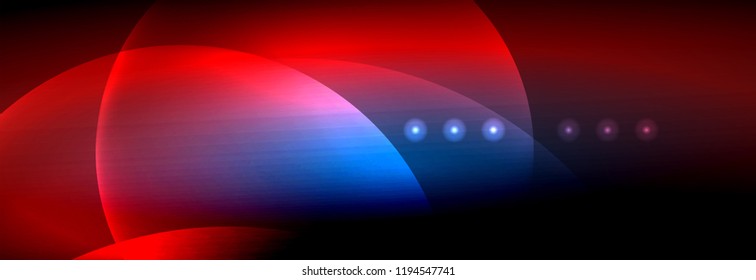 Círculos brillantes de neón vectorial borroso con concepto de luz fluida y líquida, energía mágica fondo fantástico