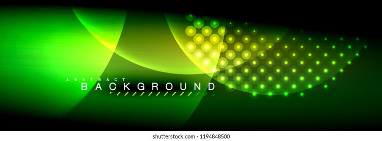 Vector blurred neon glowing circles with flowing and liquid light concept, energy magic fantastic background