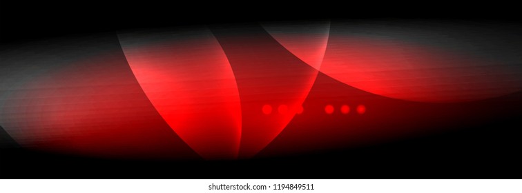 Vector blurred neon glowing circles with flowing and liquid light concept, energy magic fantastic background