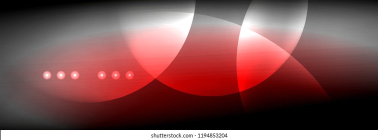 Círculos brillantes de neón vectorial borroso con concepto de luz fluida y líquida, energía mágica fondo fantástico