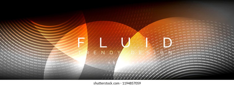 Vector blurred neon glowing circles with flowing and liquid light concept, energy magic fantastic background