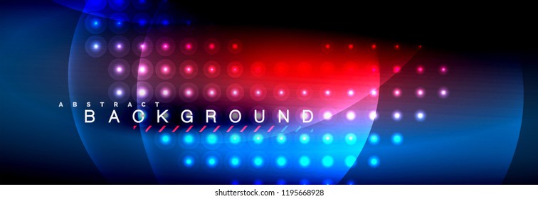 Vector blurred neon glowing circles with flowing and liquid light concept, energy magic fantastic background