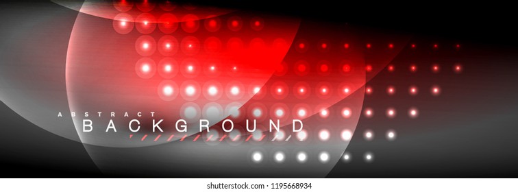 Vector blurred neon glowing circles with flowing and liquid light concept, energy magic fantastic background