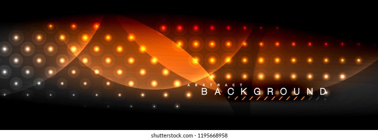 Vector blurred neon glowing circles with flowing and liquid light concept, energy magic fantastic background