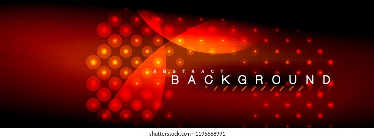 Vector blurred neon glowing circles with flowing and liquid light concept, energy magic fantastic background