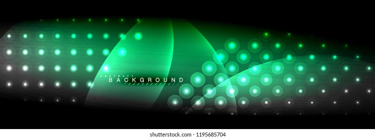 Vector blurred neon glowing circles with flowing and liquid light concept, energy magic fantastic background