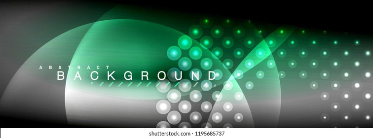 Vector blurred neon glowing circles with flowing and liquid light concept, energy magic fantastic background
