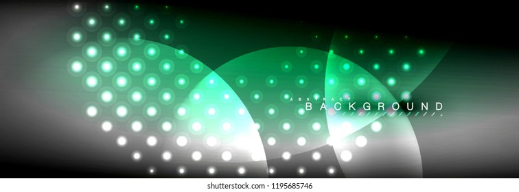 Vector blurred neon glowing circles with flowing and liquid light concept, energy magic fantastic background