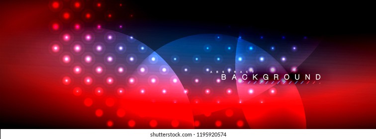 Vektorunscharfe Neonleuchtkreise mit fließendem und flüssigem Lichtkonzept, fantastischer Hintergrund für Energiemagie