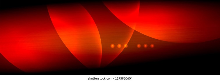 Vector blurred neon glowing circles with flowing and liquid light concept, energy magic fantastic background