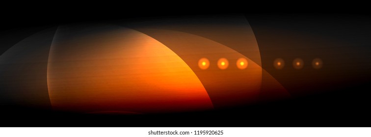 Vector blurred neon glowing circles with flowing and liquid light concept, energy magic fantastic background