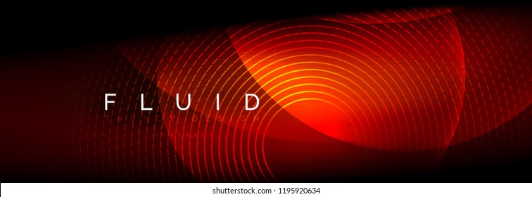 Vector blurred neon glowing circles with flowing and liquid light concept, energy magic fantastic background