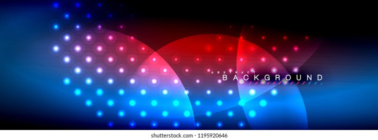 Vektorunscharfe Neonleuchtkreise mit fließendem und flüssigem Lichtkonzept, fantastischer Hintergrund für Energiemagie