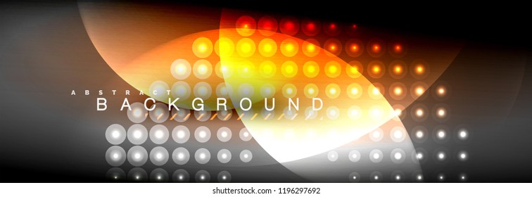 Vector blurred neon glowing circles with flowing and liquid light concept, energy magic fantastic background